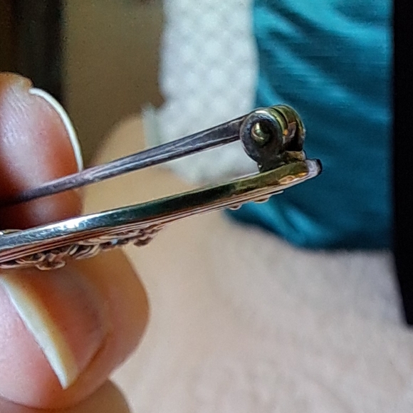 Vintage 14kt over Sterling Silver Symmetalic Floral Brooch - Picture 5 of 13